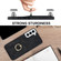 Samsung Galaxy S22 5G Vintage Patch Leather Phone Case with Ring Holder - Black