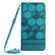 Samsung Galaxy S22 5G Crossbody Football Texture Magnetic PU Phone Case - Light Blue