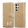 Samsung Galaxy S22 5G Glitter Powder Love Leather Phone Case - Gold