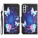 Samsung Galaxy S22 5G Colored Drawing Leather Phone Case - Butterfly