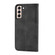 Samsung Galaxy S22 5G Cubic Grid Calf Texture Magnetic Closure Leather Phone Case - Black