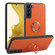 Samsung Galaxy S22 5G Litchi Texture Magnetic Phone Case with Ring Holder - Orange