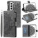 Samsung Galaxy S22 5G Multi-Card Totem Zipper Leather Phone Case - Grey