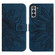 Samsung Galaxy S22 5G Skin Feel Sun Flower Pattern Flip Leather Phone Case with Lanyard - Inky Blue