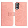 Samsung Galaxy S22 5G Skin Feel Sun Flower Pattern Flip Leather Phone Case with Lanyard - Pink