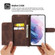 Samsung Galaxy S22 5G Skin-feel Flowers Embossed Wallet Leather Phone Case - Brown