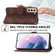 Samsung Galaxy S22 5G Skin-feel Flowers Embossed Wallet Leather Phone Case - Brown