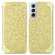 Samsung Galaxy S22 5G Blooming Mandala Embossed Magnetic Horizontal Flip Leather Case with Holder & Card Slots & Wallet - Yellow