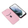 Samsung Galaxy S22 Carbon Fiber Texture Horizontal Flip Leather Phone Case - Pink
