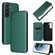 Samsung Galaxy S22 Carbon Fiber Texture Horizontal Flip Leather Phone Case - Green