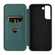 Samsung Galaxy S22 Carbon Fiber Texture Horizontal Flip Leather Phone Case - Green