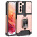 Samsung Galaxy S22 5G Sliding Camera Cover Design PC + TPU Shockproof Phone Case with Ring Holder & Card Slot - Rose Gold