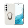 Samsung Galaxy S22 5G Ring Holder Litchi Texture Genuine Leather Phone Case - White