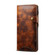 Samsung Galaxy S22 5G Denior Oil Wax Cowhide Magnetic Button Genuine Leather Case - Brown