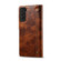 Samsung Galaxy S22 5G Denior Oil Wax Cowhide Magnetic Button Genuine Leather Case - Brown