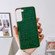 Samsung Galaxy S22 5G Crocodile Texture Genuine Leather Electroplating Phone Case - Dark Green