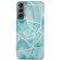 Samsung Galaxy S22 5G IMD Marble TPU Phone Case with Folding Holder - Green