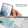 Samsung Galaxy S22 5G IMD Marble TPU Phone Case with Folding Holder - Black