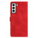 Samsung Galaxy S22 5G Flower Butterfly Embossing Pattern Leather Phone Case - Red