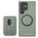 Samsung Galaxy S22 5G Carbon Fiber Leather Card Magsafe Magnetic Phone Case - Green