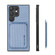 Samsung Galaxy S22 5G Carbon Fiber Leather Card Magsafe Magnetic Phone Case - Blue