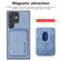 Samsung Galaxy S22 5G Carbon Fiber Leather Card Magsafe Magnetic Phone Case - Blue