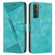 Samsung Galaxy S22 5G Dream Triangle Leather Phone Case with Lanyard - Green