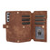Samsung Galaxy S22 5G Dream 9-Card Wallet Zipper Bag Leather Phone Case - Brown