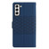 Samsung Galaxy S22 5G Diamond Embossed Skin Feel Leather Phone Case with Lanyard - Dark Blue