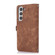 Samsung Galaxy S22 5G Zipper Card Slot Buckle Wallet Leather Phone Case - Brown
