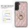 Samsung Galaxy S22 5G Rhombic PU Leather Phone Case with Ring Holder - Rose Gold