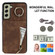 Samsung Galaxy S22 5G Retro Ring and Zipper RFID Card Slot Phone Case - Brown