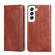 Samaung Galaxy S22 5G Pure Color Magnetic Horizontal Flip Leather Case with Holder & Card Slot & Wallet - Brown