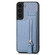 Samsung Galaxy S22 5G Carbon Fiber Vertical Flip Zipper Wallet Phone Case - Blue