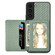 Samsung Galaxy S22 5G Carbon Fiber Magnetic Card Wallet Bag Phone Case - Green