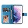 Samsung Galaxy S22 5G 7-petal Flowers Embossed Flip Leather Phone Case with Holder & Card Slots - Blue