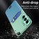 Samsung Galaxy S22 5G Two-Color Invisible Lens Holder Phone Case - Mint Green+Blue