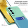 Samsung Galaxy S22 5G Two-Color Invisible Lens Holder Phone Case - Mint Green+Blue
