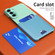Samsung Galaxy S22 5G Two-Color Invisible Lens Holder Phone Case - Mint Green+Blue