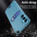 Samsung Galaxy S22 5G Pure Color Invisible Lens Holder Phone Case - Lake Blue