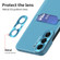 Samsung Galaxy S22 5G Pure Color Invisible Lens Holder Phone Case - Lake Blue