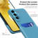Samsung Galaxy S22 5G Pure Color Invisible Lens Holder Phone Case - Lake Blue