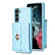 Samsung Galaxy S22+ 5G Horizontal Metal Buckle Wallet Rhombic Leather Phone Case - Blue