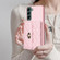 Samsung Galaxy S22+ 5G Horizontal Metal Buckle Wallet Rhombic Leather Phone Case - Pink