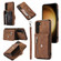 Samsung Galaxy S22 5G Zipper RFID Card Slots Phone Case with Short Lanyard - Brown