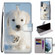 Samsung Galaxy S22 5G Coloured Drawing Cross Texture Horizontal Flip Leather Phone Case with Holder & Card Slots & Wallet & Lanyard - Snow Puppy