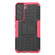 Samsung Galaxy S22 5G Tire Texture Shockproof TPU+PC Phone Case with Holder - Pink