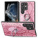 Samsung Galaxy S22 5G Snakeskin Ring Leather Back Cover Phone Case - Pink