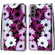 Samsung Galaxy S22 5G Coloured Drawing Cross Texture Horizontal Flip PU Phone Leather Case with Holder & Card Slots & Wallet & Lanyard - Colorful Layer - Chrysanthemum Pink White Purple