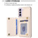 Samsung Galaxy S22 5G Grid Card Slot Holder Phone Case - Beige